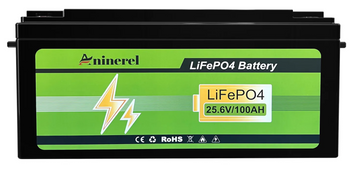LiFePO4 літій-залізо-фосфатна батарея Aninerel 24 V 100 Ah 2.4 kWh Bluetooth, 6000+ циклів Aninerel_304_12.8 фото