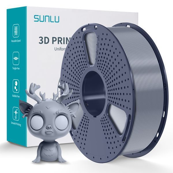 PETG-пластик Sunlu для 3D-принтера 1.75mm, 3 кг, 230-260℃ / Silver Sunlu_PETG_Silver_03 фото