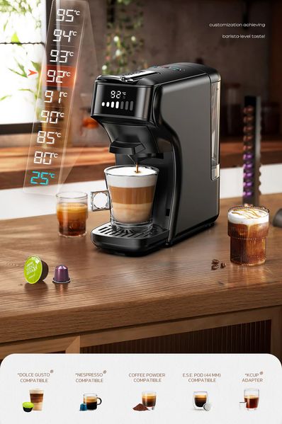 Кавоварка HiBREW H1B 5 в 1 (Мелена кава, Nespresso, Dolce Gusto, ESE-Pod, K-Cup) новинка 2024 року HiBREWH1W фото